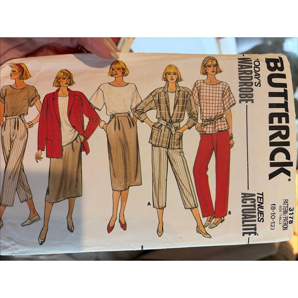 Vintage 1985 Butterick Outfit Sewing Pattern 3178 Sz 8-10 No Instructions New